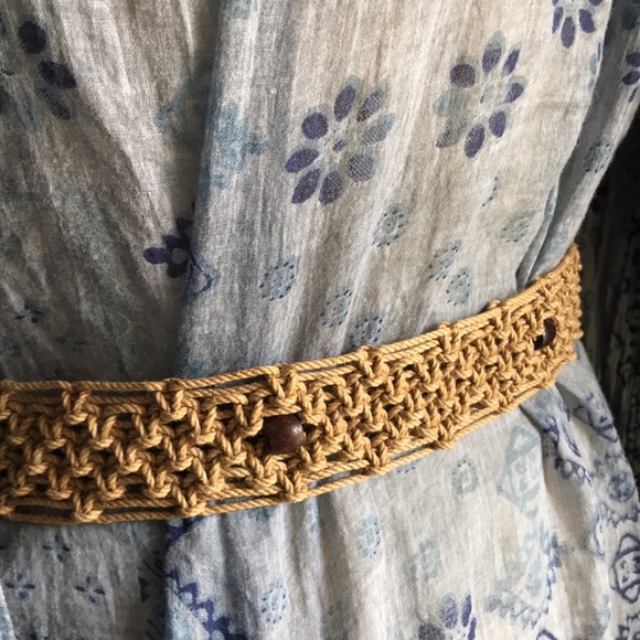 Vintage macramé & wooden bead belt, groovy, boho ! - Picture 4 of 5